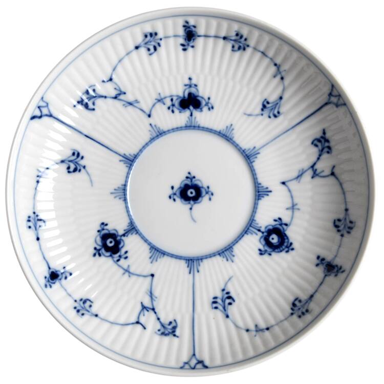 Blue Fluted Plain (No Trim) Saucer for Breakfast Cup