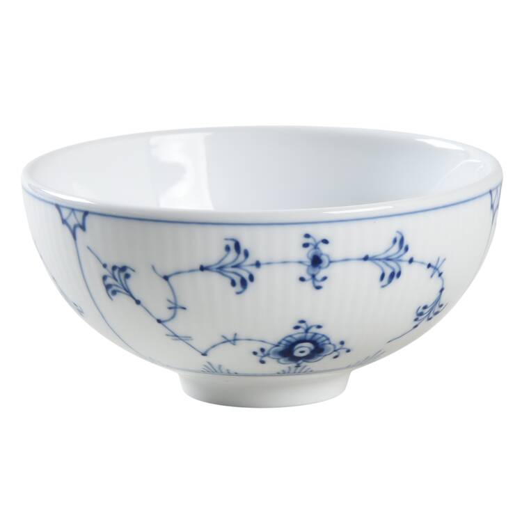 Blue Fluted Plain (No Trim) Rice Bowl