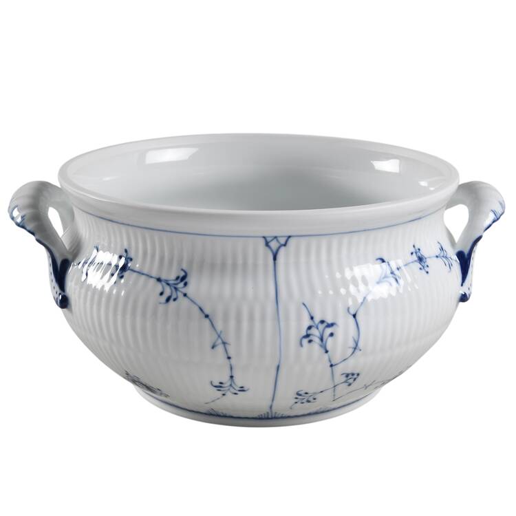 Blue Fluted Plain (No Trim) Tureen No Lid