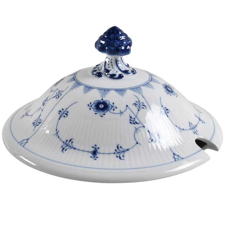 Blue Fluted Plain (No Trim) Lid for Tureen