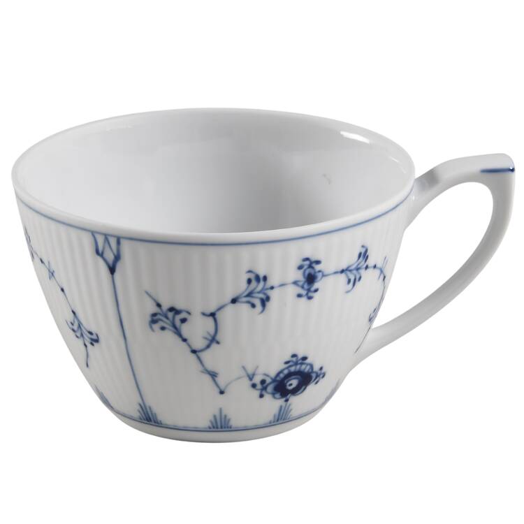 Blue Fluted Plain (No Trim) Flat Cup