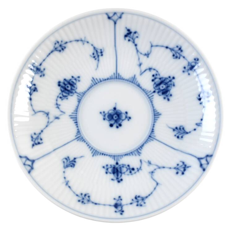 Blue Fluted Plain (No Trim) Saucer for Flat Demitasse Cup