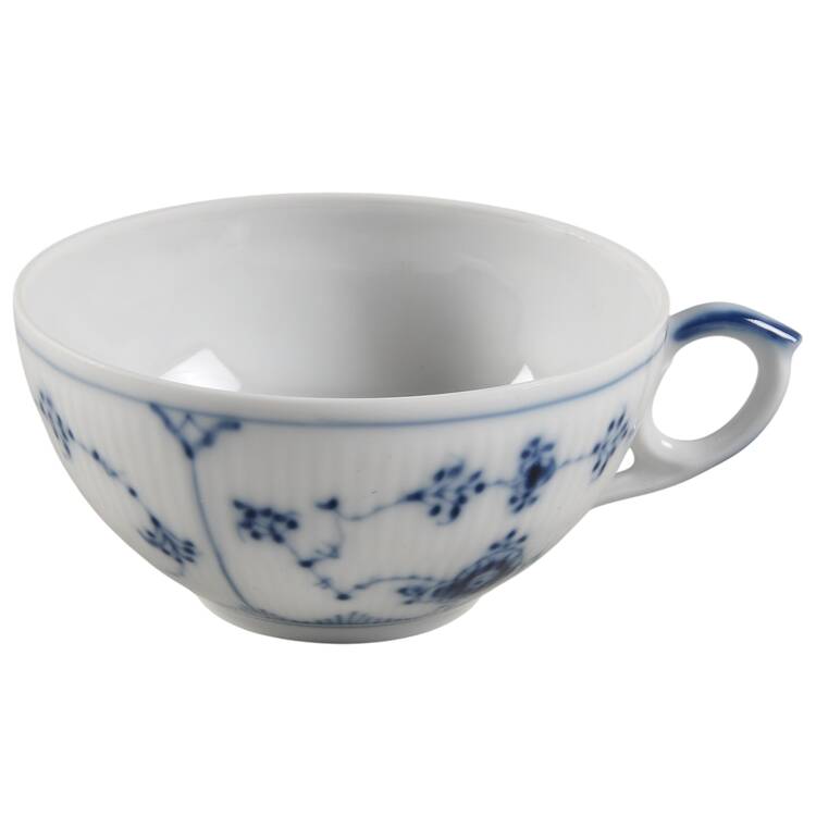 Blue Fluted Plain (No Trim) Flat Cup