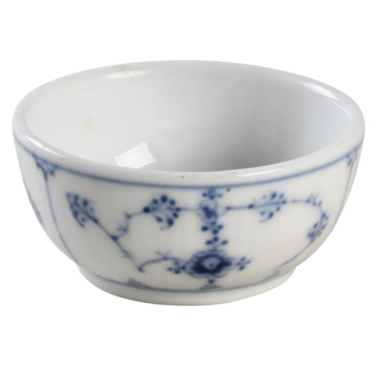 Blue Fluted Plain (No Trim) Individual Open Sugar Bowl