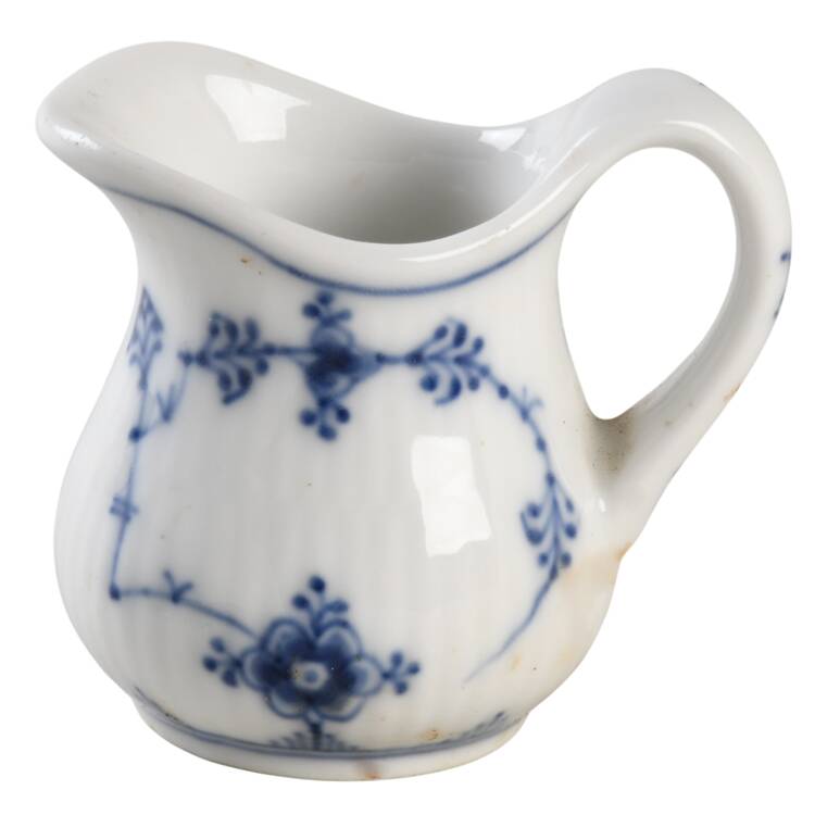 Blue Fluted Plain (No Trim) Individual Creamer
