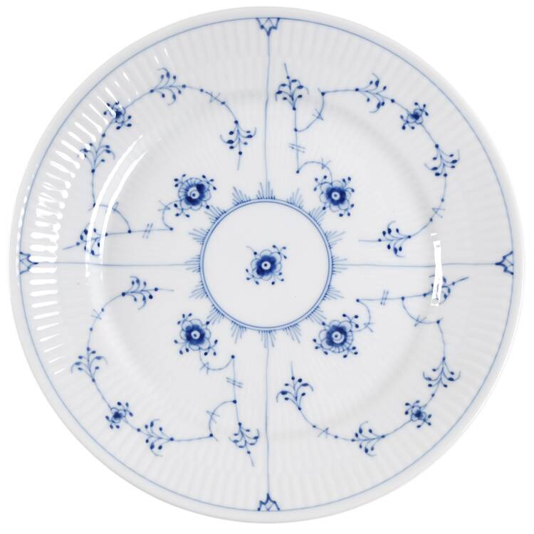 Blue Fluted Plain (No Trim) Salad/Dessert Plate