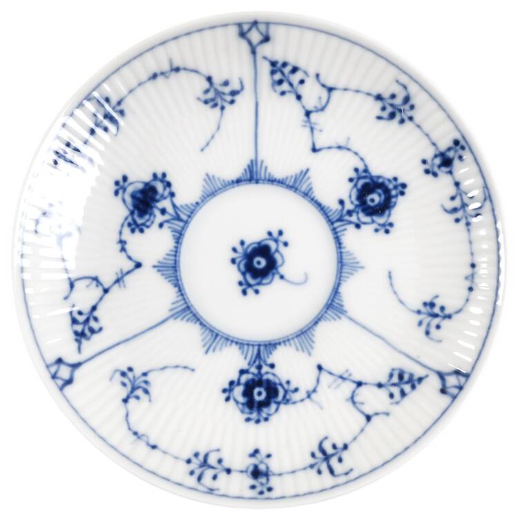 Blue Fluted Plain (No Trim) Saucer for Flat Cup