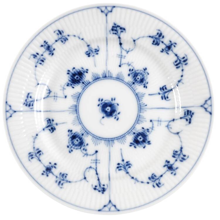 Blue Fluted Plain (No Trim) Bread & Butter Plate