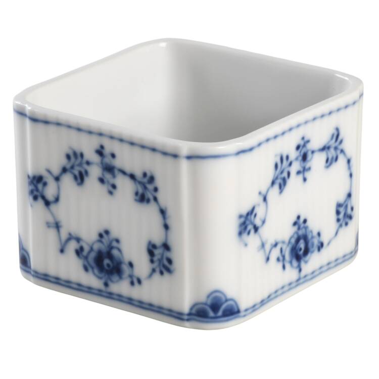 Blue Fluted Plain (No Trim) Square Box No Lid by Royal Copenhagen