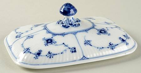 Blue Fluted Plain (No Trim) Lid for Butter Box