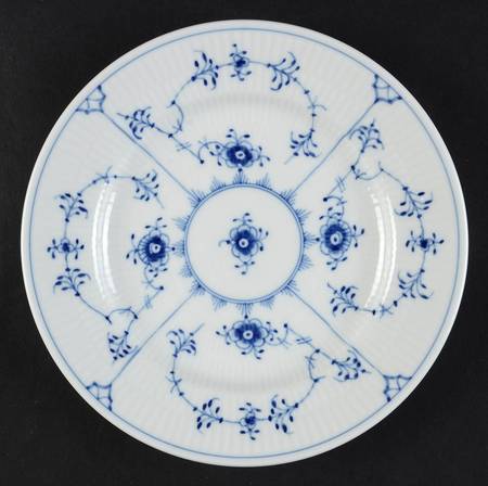 Blue Fluted Plain (No Trim) Bread & Butter Plate