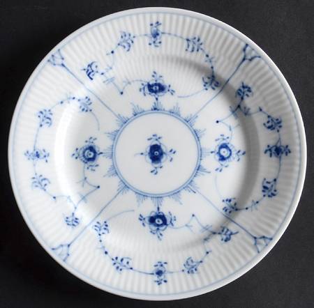 Blue Fluted Plain (No Trim) Bread & Butter Plate