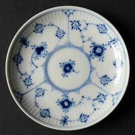 Blue Fluted Plain (No Trim) Saucer for Flat Demitasse Cup