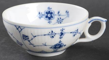 Blue Fluted Plain (No Trim) Flat Cup