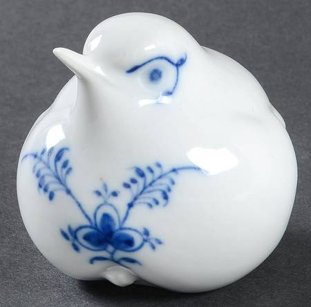 Blue Fluted Plain (No Trim) Bird Figurine