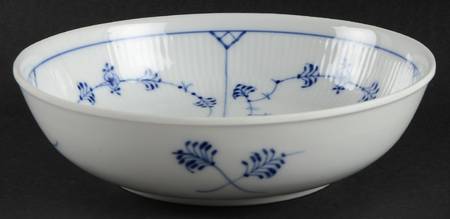 Blue Fluted Plain (No Trim) 7" Round Vegetable Bowl