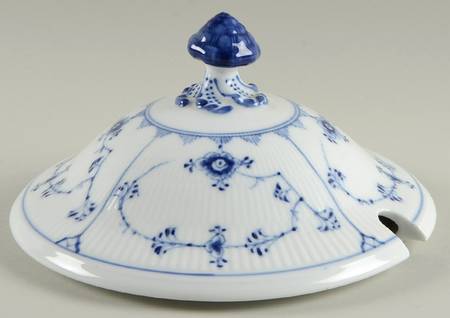 Blue Fluted Plain (No Trim) Lid for Tureen