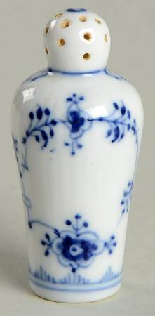 Blue Fluted Plain (No Trim) Individual Salt Shaker