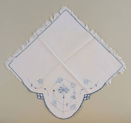 Blue Fluted Plain (No Trim) Cloth Napkin