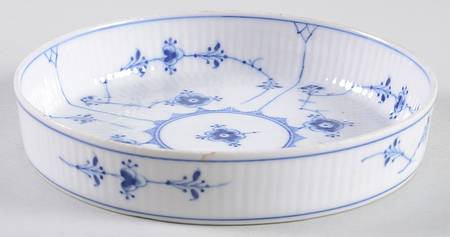 Blue Fluted Plain (No Trim) 5" Round Tray