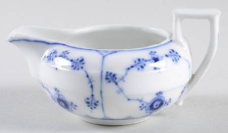 Blue Fluted Plain (No Trim) Mini Creamer