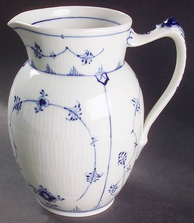 Blue Fluted Plain (No Trim) 36 Oz Pitcher
