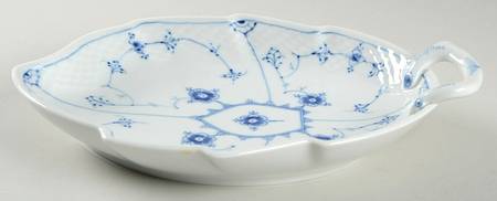 Blue Fluted Plain (No Trim) 9" Leaf Dish