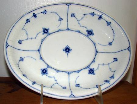 Blue Fluted Plain (No Trim) Underplate for Gravy Boat