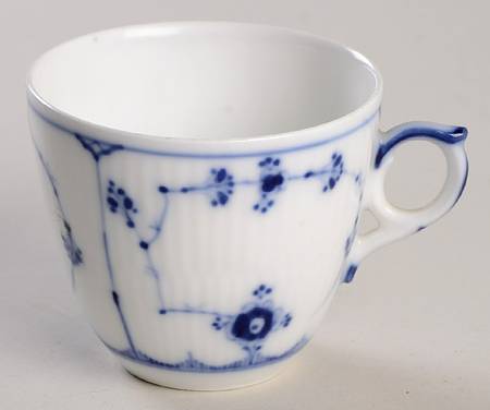 Blue Fluted Plain (No Trim) Flat Demitasse Cup