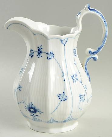 Blue Fluted Plain (No Trim) 38 Oz Pitcher