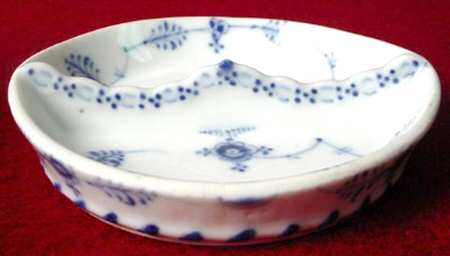Blue Fluted Plain (No Trim) Double Salt Dip