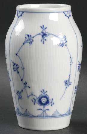 Blue Fluted Plain (No Trim) 5" Vase
