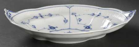 Blue Fluted Plain (No Trim) 12" Oval Serving Platter