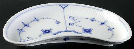 Blue Fluted Plain (No Trim) Crescent Salad Plate