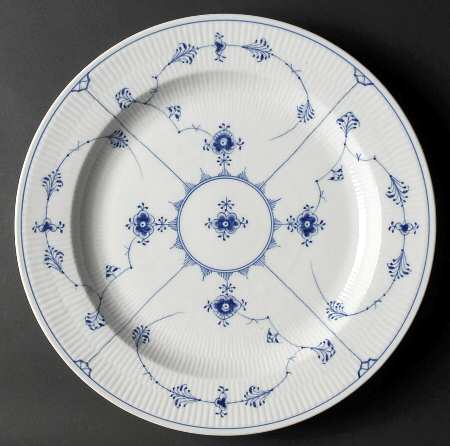 Blue Fluted Plain (No Trim) 15" Chop Plate (Round Platter)