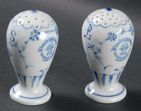 Blue Fluted Plain (No Trim) Salt & Pepper Set