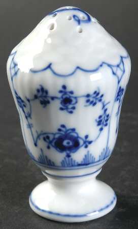 Blue Fluted Plain (No Trim) Salt Shaker