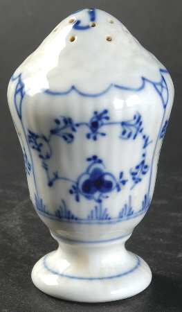 Blue Fluted Plain (No Trim) Pepper Shaker
