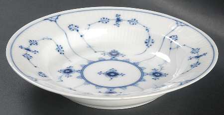 Blue Fluted Plain (No Trim) Rim Soup Bowl