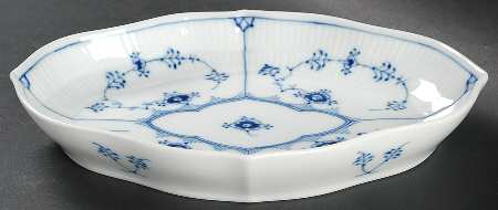 Blue Fluted Plain (No Trim) Pickle Dish