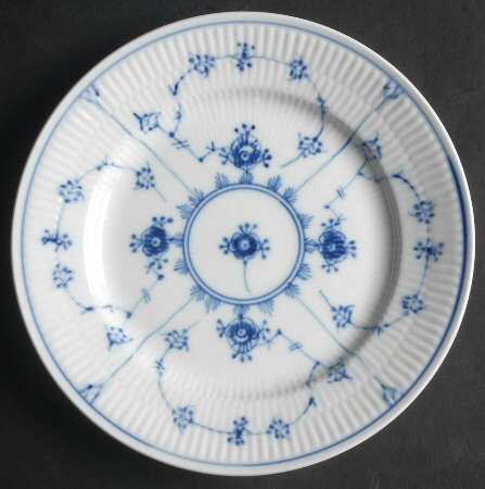 Blue Fluted Plain (No Trim) Salad Plate