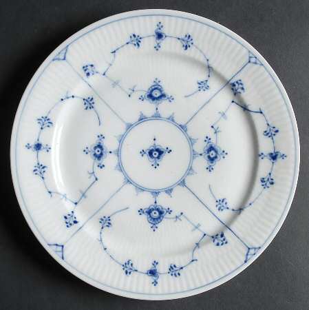 Blue Fluted Plain (No Trim) Salad Plate