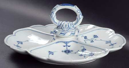 Blue Fluted Plain (No Trim) 4 Part Relish