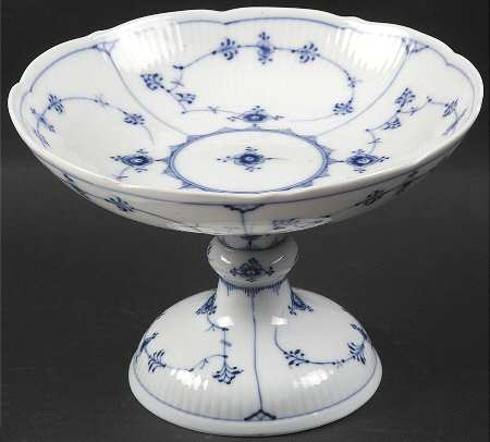 Blue Fluted Plain (No Trim) Medium Compote
