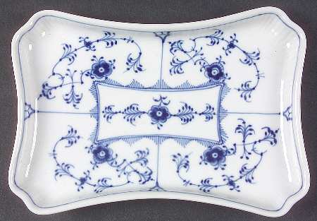Blue Fluted Plain (No Trim) Tray for Creamer & Open Sugar