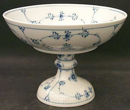 Blue Fluted Plain (No Trim) 8" Diameter Pedestal Cake Stand