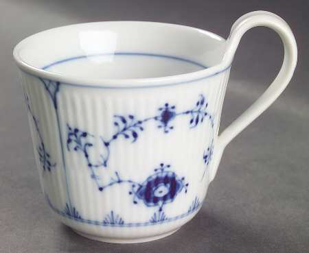 Blue Fluted Plain (No Trim) Breakfast Cup