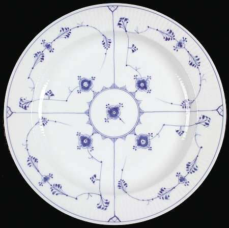Blue Fluted Plain (No Trim) 14" Chop Plate (Round Platter)