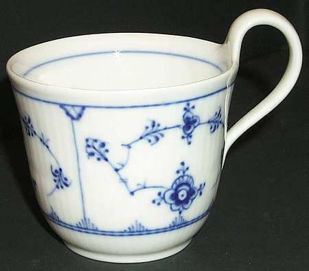 Blue Fluted Plain (No Trim) Flat Cup
