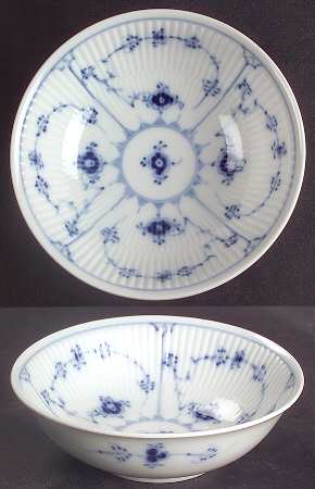 Blue Fluted Plain (No Trim) Coupe Cereal Bowl